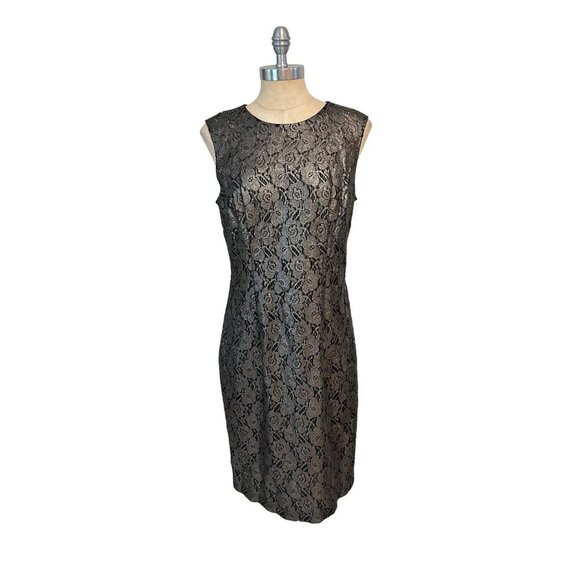 White House Black Market Lace Sleeveless Sheath Dress 10 Fits 8 - Picture 3 of 7
